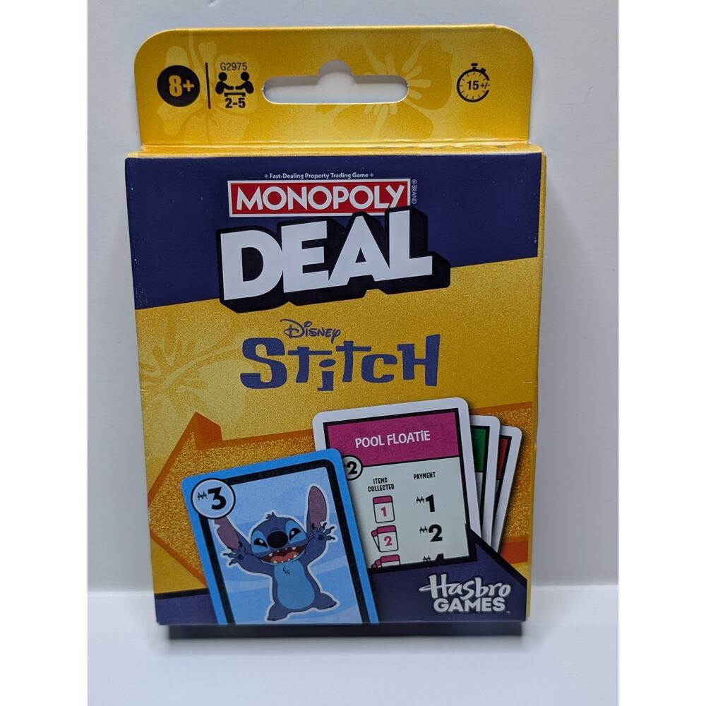 Monopoly Deal Disney Stitch Card Game Hasbro 2025 Fast-Paced Family Game